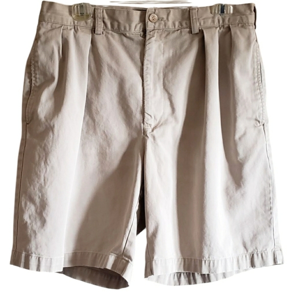 Polo Ralph Lauren Shorts Mens 34 Twill Pleated Preppy Tan Casual Tyler Short - Picture 1 of 10